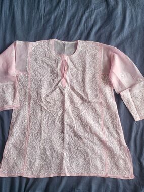 Elegant Pink Chikankari Kurta for Women